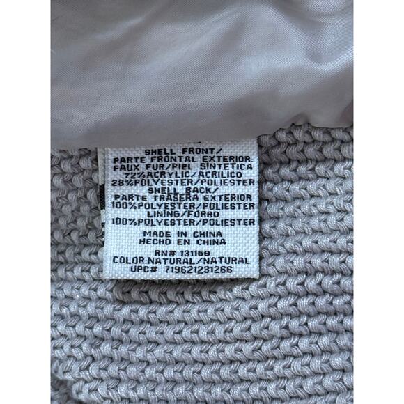 Sebby Collection Beige Faux Fur Hook & Loop Closure Sweater Vest Top Size M - Picture 8 of 9